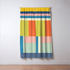 Vibrant Pastel Tones Unique Geometric Design Window Curtain Gallery Image 3