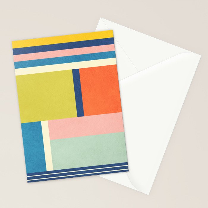 Vibrant Pastel Tones Unique Geometric Design Stationery Card Gallery Image 2