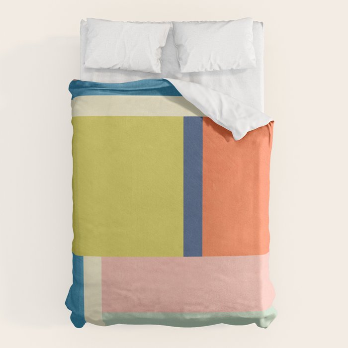 Vibrant Pastel Tones Unique Geometric Design Duvet Cover Gallery Image 6