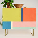 Vibrant Pastel Tones Unique Geometric Design Credenza Gallery Image 1