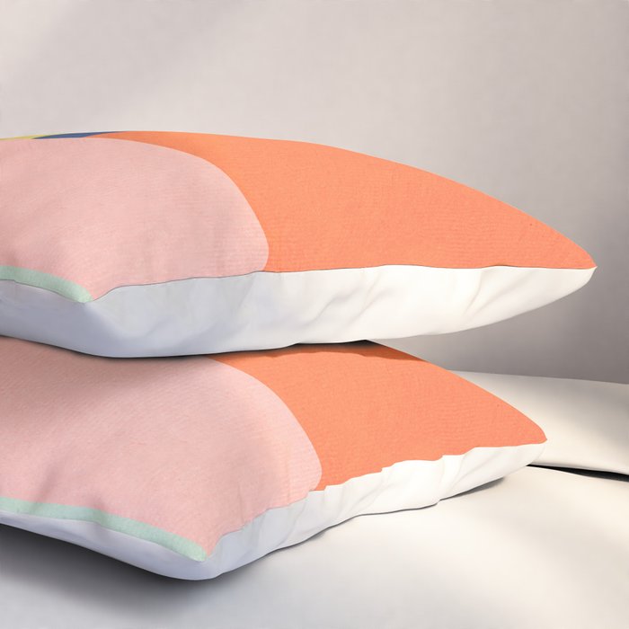 Vibrant Pastel Tones Unique Geometric Design Pillow Sham Gallery Image 3
