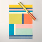 Vibrant Pastel Tones Unique Geometric Design Wrapping Paper Gallery Image 1