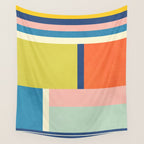 Vibrant Pastel Tones Unique Geometric Design Wall Tapestry Gallery Image 4