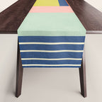 Vibrant Pastel Tones Unique Geometric Design Table Runner Gallery Image 1