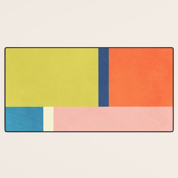 Vibrant Pastel Tones Unique Geometric Design Desk Mat Gallery Image 3