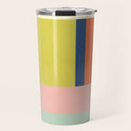 Vibrant Pastel Tones Unique Geometric Design Travel Mug Gallery Image 1