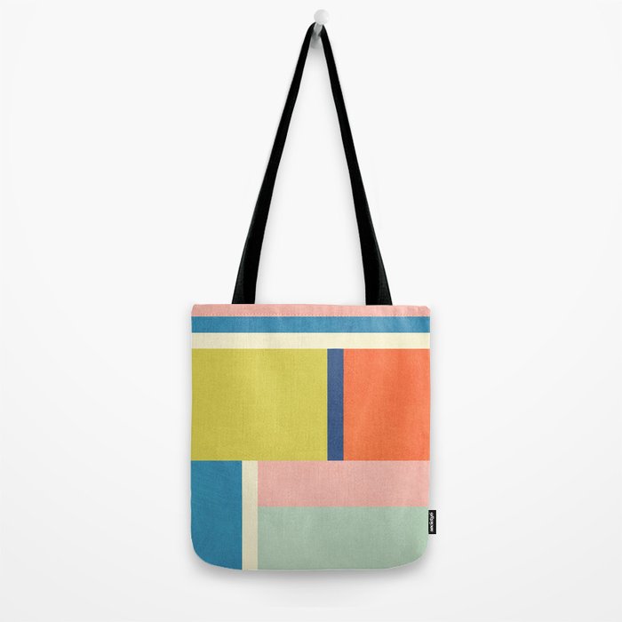 Vibrant Pastel Tones Unique Geometric Design Tote Bag Gallery Image 2
