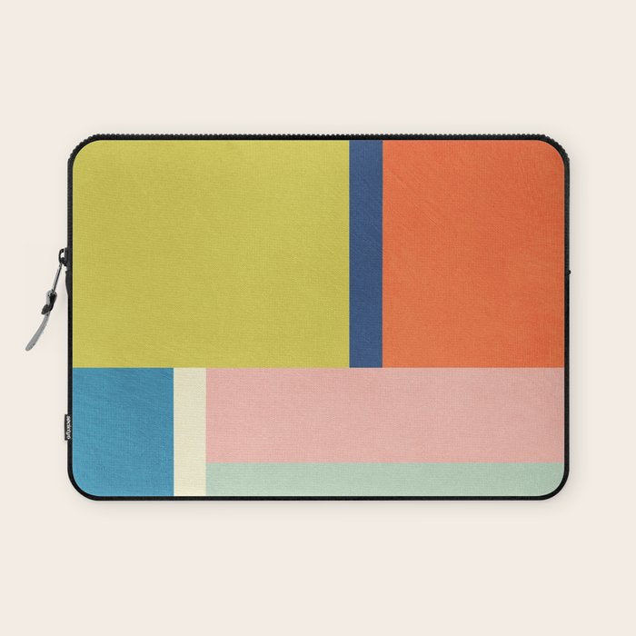 Vibrant Pastel Tones Unique Geometric Design Laptop Sleeve Gallery Image 1