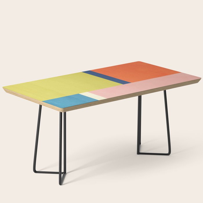 Vibrant Pastel Tones Unique Geometric Design Coffee Table Gallery Image 1