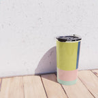 Vibrant Pastel Tones Unique Geometric Design Travel Mug Gallery Image 4
