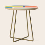 Vibrant Pastel Tones Unique Geometric Design Side Table Gallery Image 1