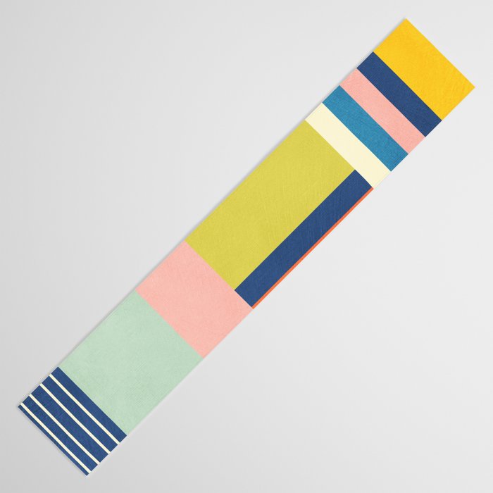 Vibrant Pastel Tones Unique Geometric Design Table Runner Gallery Image 3