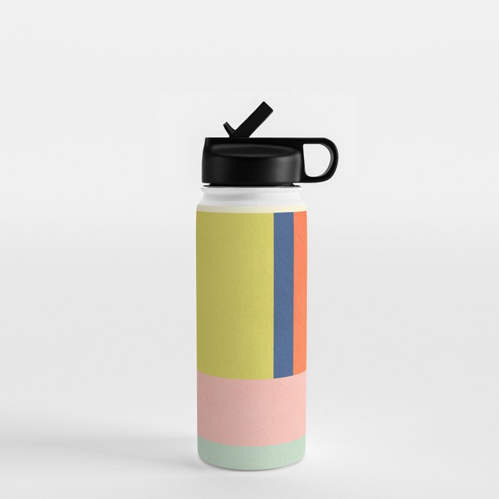 Vibrant Pastel Tones Unique Geometric Design Water Bottle Gallery Image 1