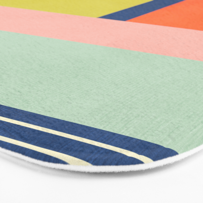 Vibrant Pastel Tones Unique Geometric Design Bath Mat Gallery Image 3