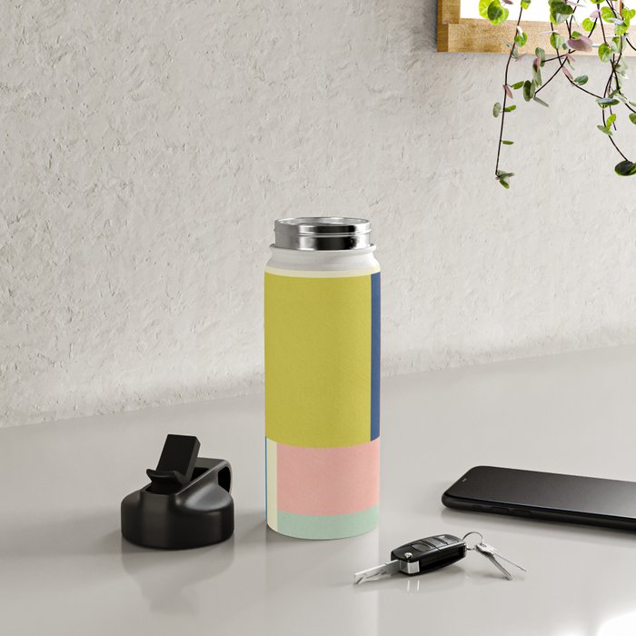 Vibrant Pastel Tones Unique Geometric Design Water Bottle Gallery Image 4