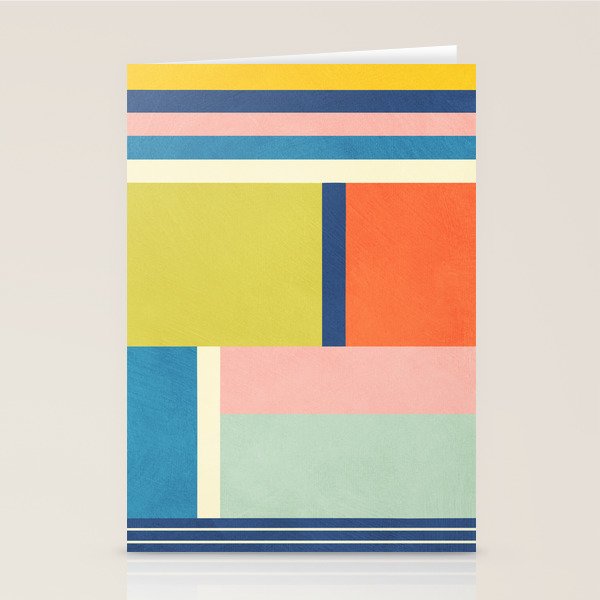 Vibrant Pastel Tones Unique Geometric Design Stationery Card Gallery Image 2