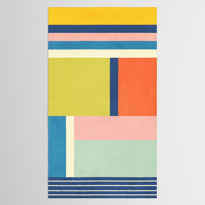 Vibrant Pastel Tones Unique Geometric Design Tablecloth Gallery Image 2