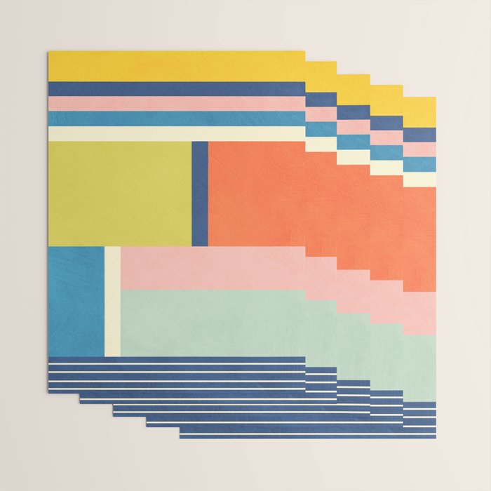 Vibrant Pastel Tones Unique Geometric Design Wrapping Paper Gallery Image 3