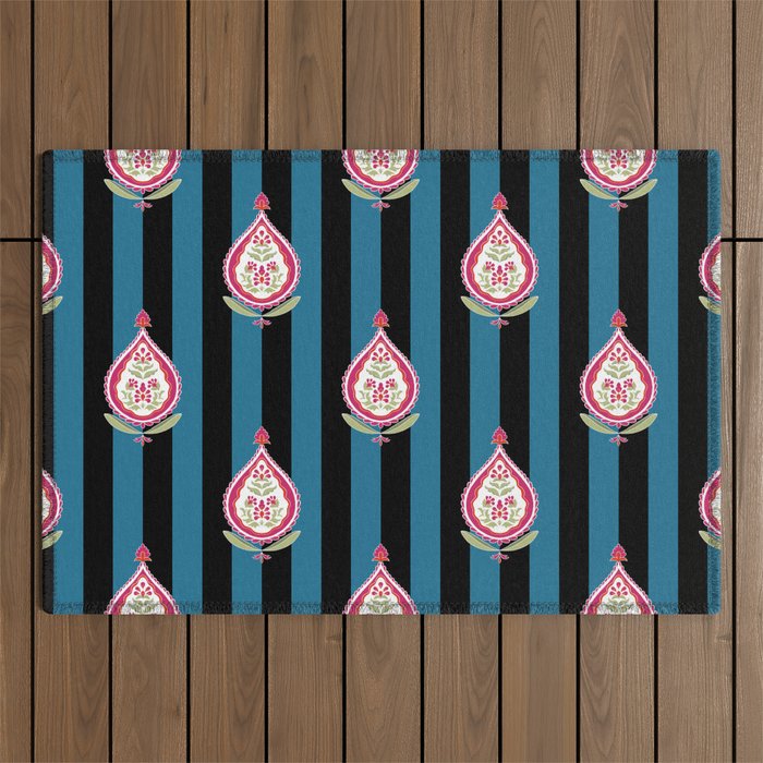 Floral Filigree Outdoor Rug Gallery Image 1