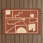 Modern Abstract Minimal Shapes 39/6 Outdoor Rug Gallery Image 1