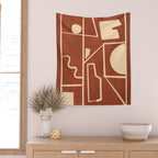 Modern Abstract Minimal Shapes 39/6 Wall Tapestry Gallery Image 2