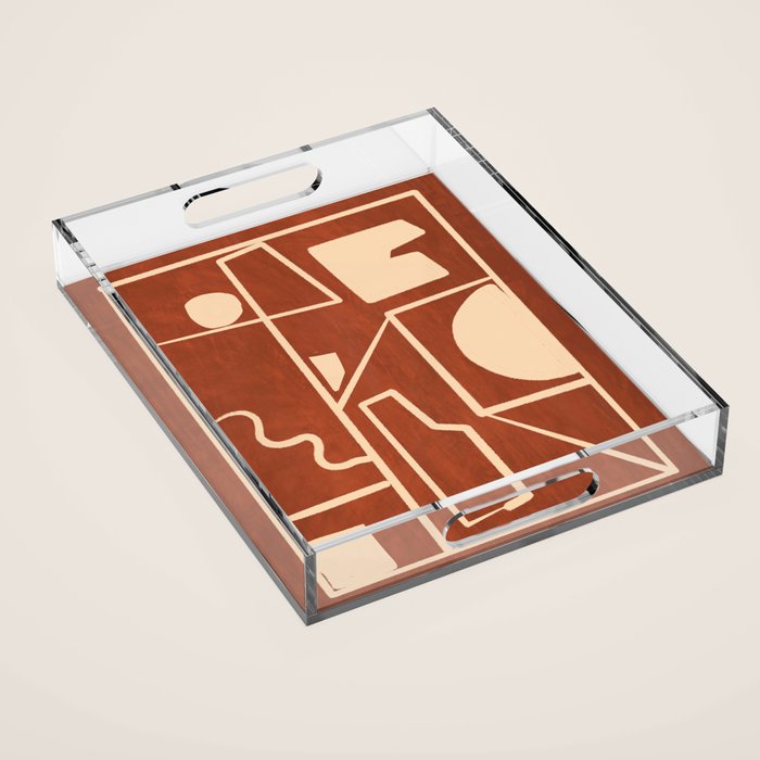 Modern Abstract Minimal Shapes 39/6 Acrylic Tray Gallery Image 1
