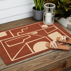 Modern Abstract Minimal Shapes 39/6 Outdoor Rug Gallery Image 2