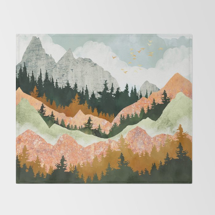 Spring Flight II Throw Blanket Gallery Image 2