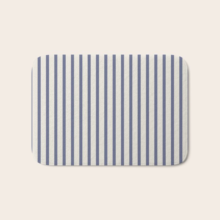 Blue And Cream Striped Bath Mat Gallery Image 1