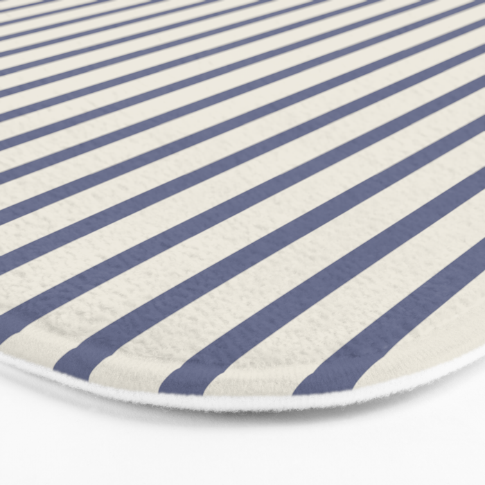 Blue And Cream Striped Bath Mat Gallery Image 3