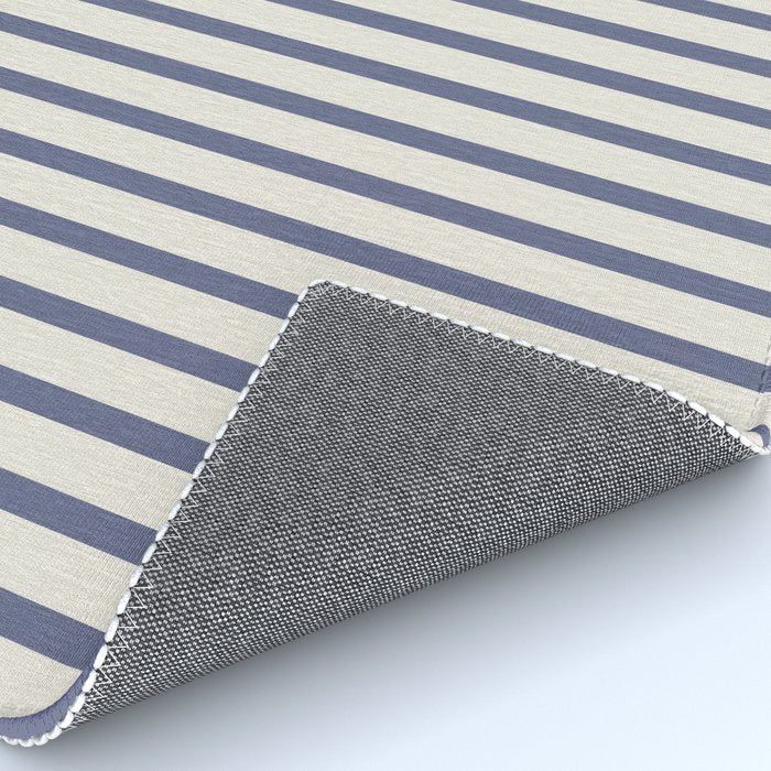 Blue And Cream Striped Rug Gallery Image 4