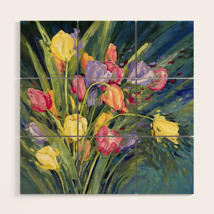 Tulip Burst Wood Wall Art Gallery Image 1