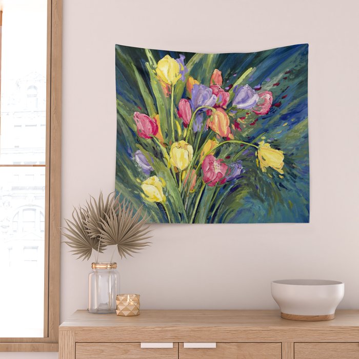 Tulip Burst Wall Tapestry Gallery Image 2