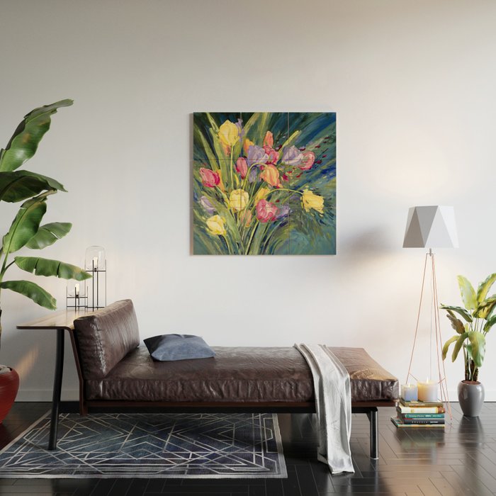 Tulip Burst Wood Wall Art Gallery Image 2