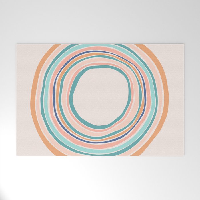 Time Travel - Colorful Rings Welcome Mat Gallery Image 1