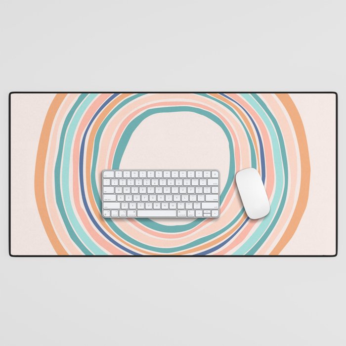 Time Travel - Colorful Rings Desk Mat Gallery Image 1