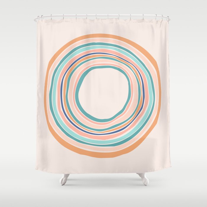 Time Travel - Colorful Rings Shower Curtain Gallery Image 1