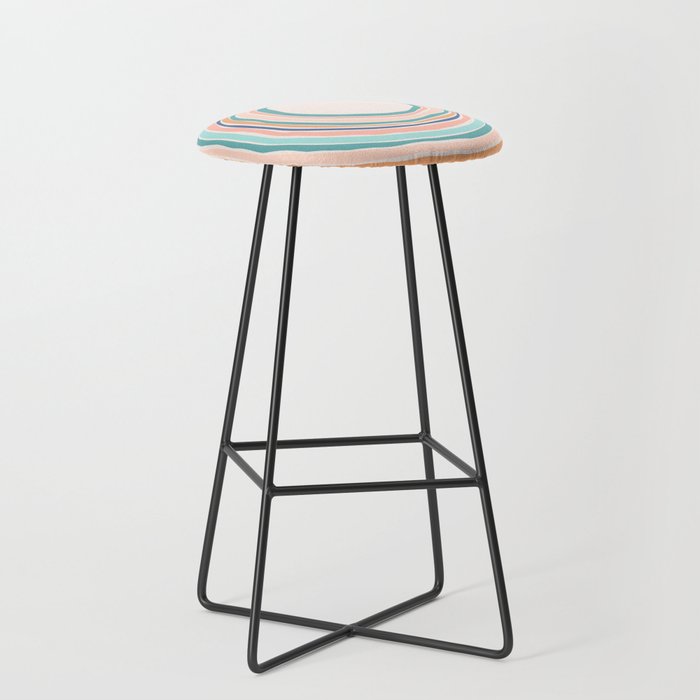 Time Travel - Colorful Rings Stool Gallery Image 1