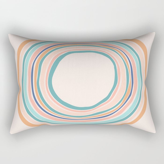 Time Travel - Colorful Rings Rectangular Pillow Gallery Image 2