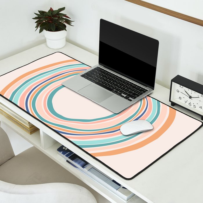 Time Travel - Colorful Rings Desk Mat Gallery Image 2