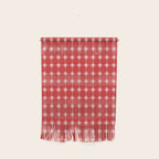 Mid Century Modern Atomic Stars Grid Retro Christmas Red and Pink Pattern Wall Hanging Gallery Image 1