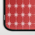 Mid Century Modern Atomic Stars Grid Retro Christmas Red and Pink Pattern Laptop Sleeve Gallery Image 3