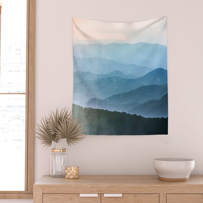Great Smoky Mountain National Park Sunset Layers - Nature Photography Wall Tapestry Gallery Image 2
