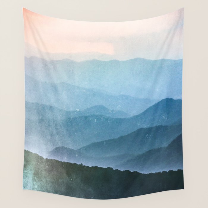 Great Smoky Mountain National Park Sunset Layers - Nature Photography Wall Tapestry Gallery Image 4