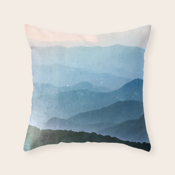 Great Smoky Mountain National Park Sunset Layers - Nature Photography Throw Pillow Gallery Image 6