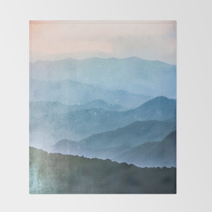 Great Smoky Mountain National Park Sunset Layers - Nature Photography Throw Blanket Gallery Image 2