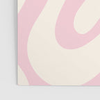 Retro Liquid Swirl Abstract Pattern Square in Baby Pink and Cream Poster Gallery Image 3