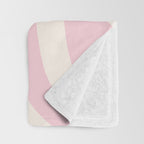 Retro Liquid Swirl Abstract Pattern Square in Baby Pink and Cream Throw Blanket Gallery Image 3