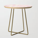 Retro Liquid Swirl Abstract Pattern Square in Baby Pink and Cream Side Table Gallery Image 1