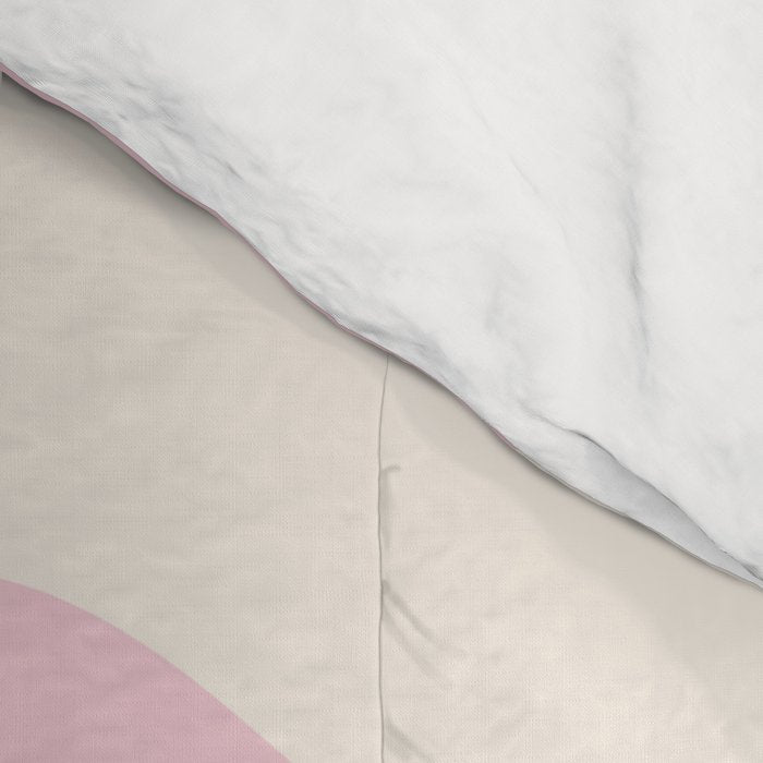 Retro Liquid Swirl Abstract Pattern Square in Baby Pink and Cream Comforter Gallery Image 4